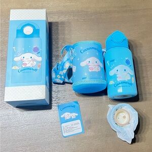 Sanrio Cinnamoroll Stainless Steel Insulated Water Bottle With Cup Straw And Bag